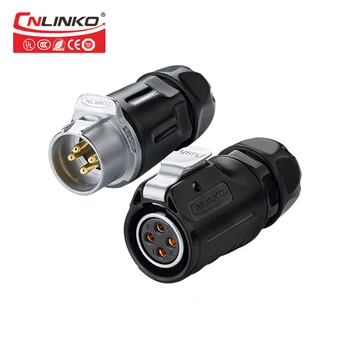 

Cnlinko Ul Tuv Outdoor Watertight Black Ip67 4 Poles Line Connector Cable Connector M20 Industrial 4Pin Adapter For Led Lighting