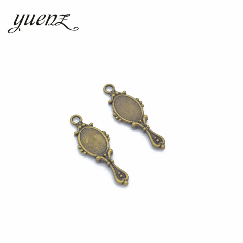 YuenZ 20pcs 2 colour Alloy Metal Antique Sliver mirror Charm Jewelry Making DIY Handmade Craft  28*10mm J146