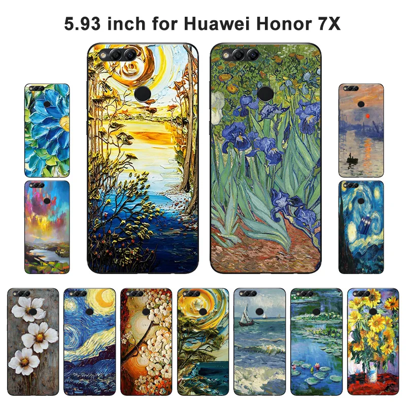 5 93 &quotдля Huawei Honor 7X силиконовый чехол с масляной краской для задняя крышка