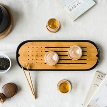 Японский стиль античные бамбуковые керамические чайные сервизы кунг-фу чай сухой пены керамический чай блюдце офис