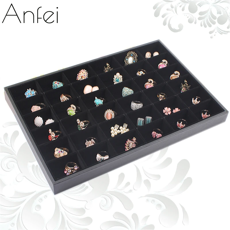 PU y bandeja de terciopelo pendientes de exhibición de joyería de almacenamiento cuenta recepción de joyería estante de exhibición A118|jewelry display shelf|display shelftray jewelry display - AliExpress