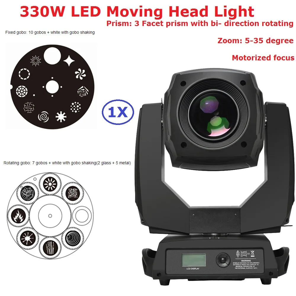 1XLot Newest 330W LED Moving Head Spot Stage Lighting 30DMX Channel Top-Quality 330W 3 Facet Prism Led Moving Light New Design mivision 130 133 150 newest t prism ust alr projector screen ambient light rejecting projection curtain high quality