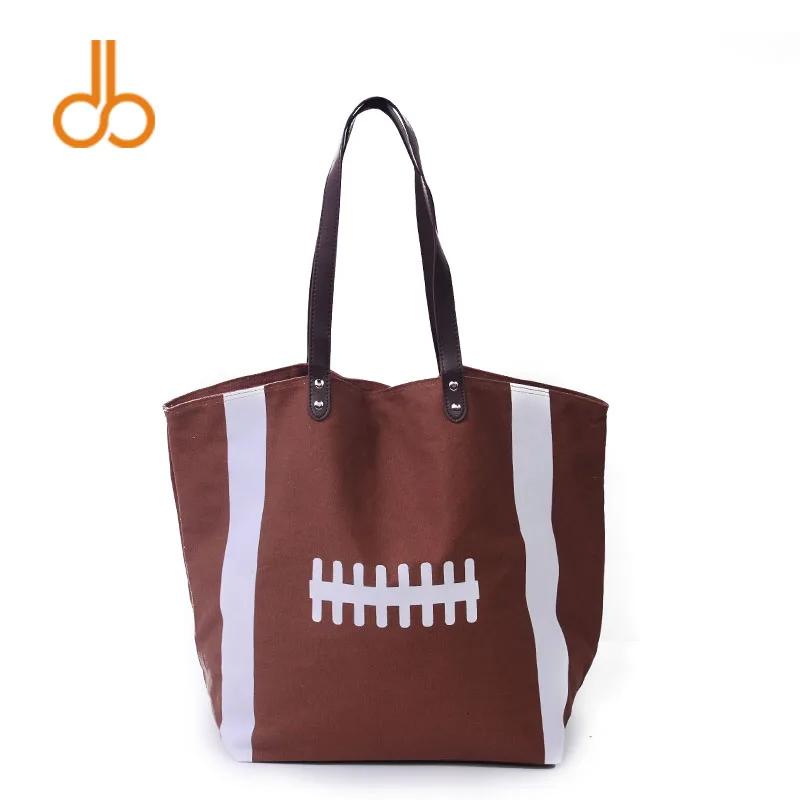 

Wholesale Domil Football Women Handbag Sporty Canvas Tote Bag Game Day Purse With PU Faux Leather DOM103292