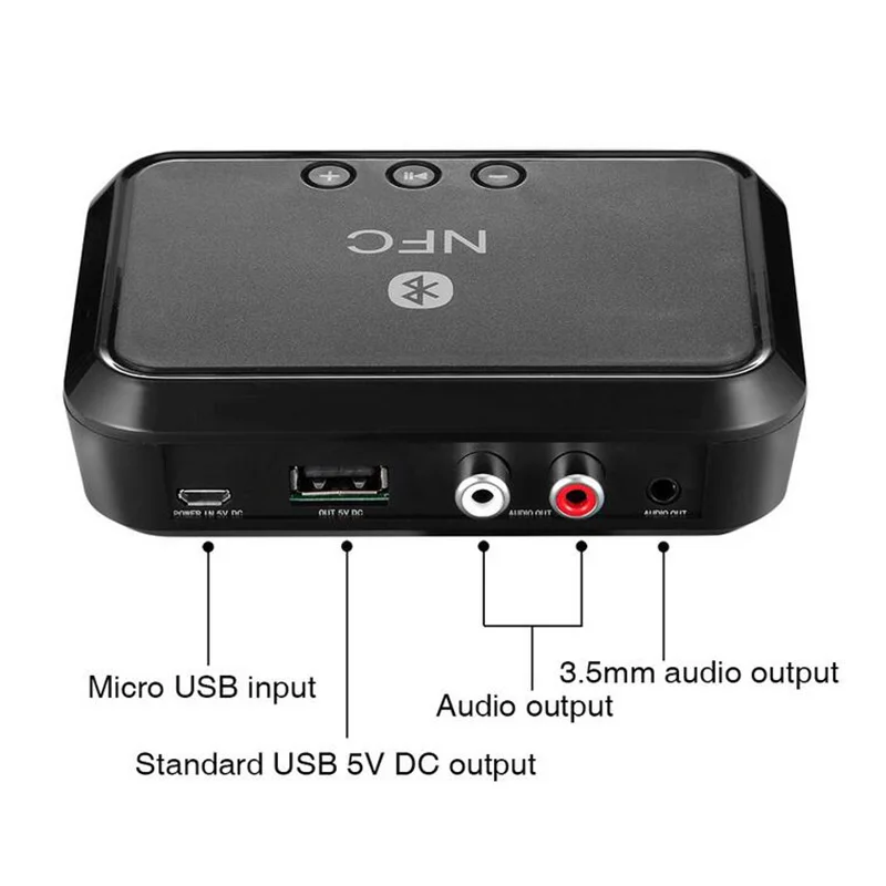 Музыкальный ресивер AAAE Bluetooth 4 1 с поддержкой NFC стереовыход 3 5 мм/RCA адаптер