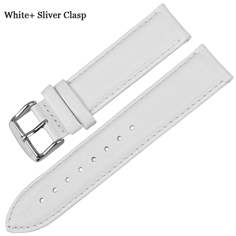 MAIKES Высокое качество ремешок для часов 12 мм-20 мм аксессуары для часов Ремешок серебристый Roes Золотая Пряжка ремешок для часов сменные браслеты - Цвет ремешка: White A Silver