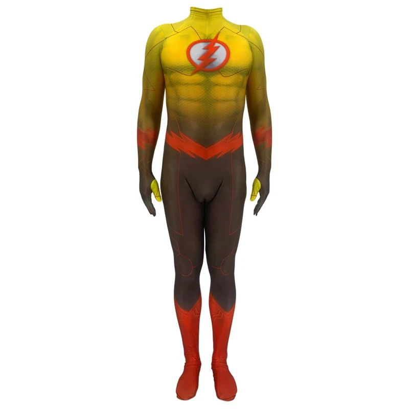 

FOGIMOYA Cosplay Adult Flash 2 Anime Costume Marvel Flash Costume Children's Light Man Tights Halloween Wear
