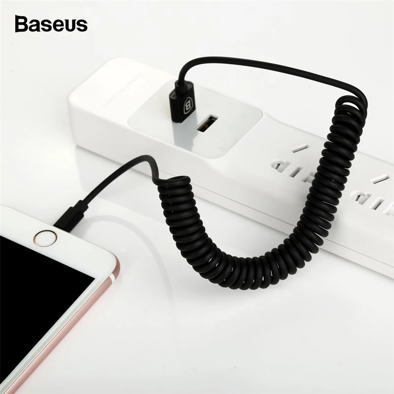 

Baseus Retractable Spring USB Cable For iPhone X XS Max XR 8 7 6 Plus 5 5s SE Charging Charger Cable Wire Data Cord Adapter