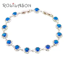2017 In style Silver plated Bracelets AAA Zircon Beautiful Deep Blue Crystal Health Nickel Lead free