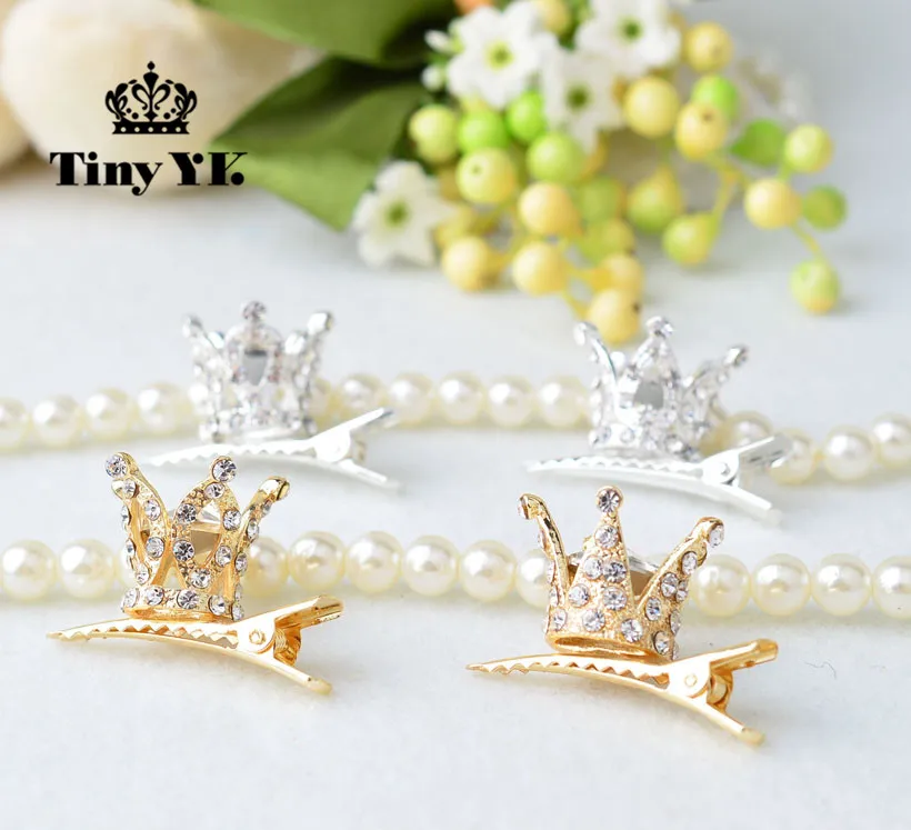 

Fashion Children Girl hair accessories Cute hair clips Shiny Rhinestone Crystal crown hairpin barrettes Princess Favor