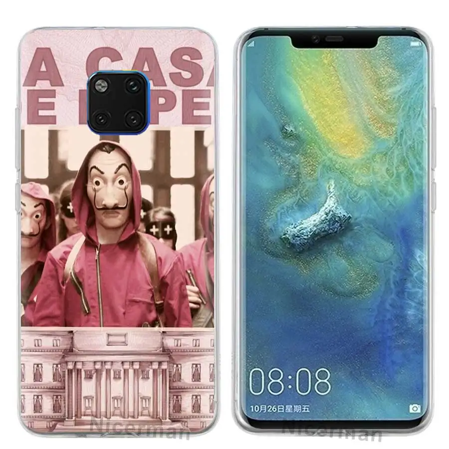 ТПУ силиконовый чехол для huawei P30 P20 Pro P10 P9 Lite mate 10 20 Lite 20 10 Pro Чехол из фильма La Casa De Papel мягкий прозрачный чехол