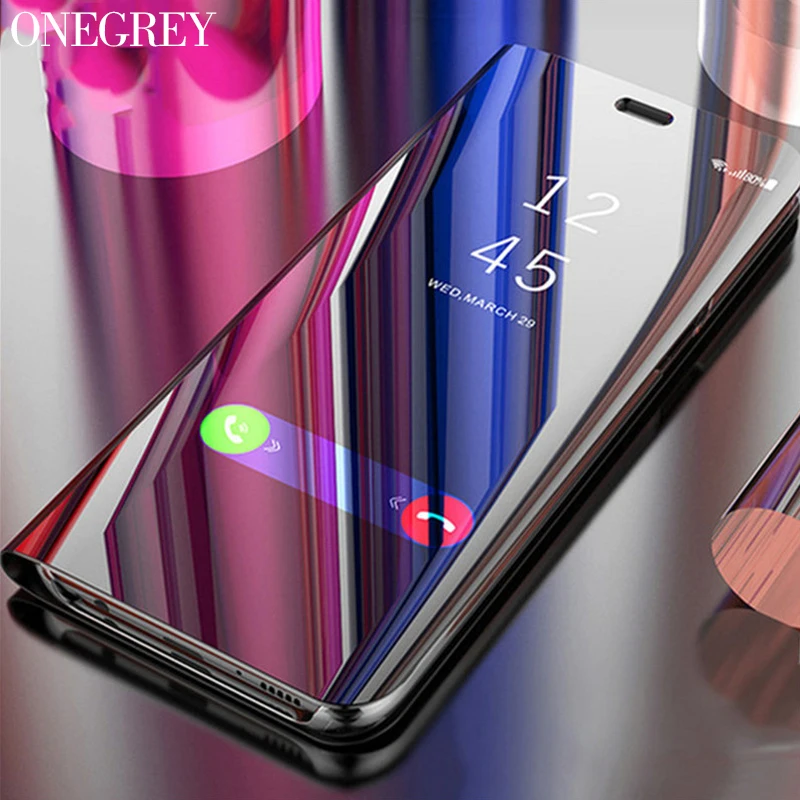

360 Case for Huawei Honor Note 10 9i Plus Play V10 9 Lite Nova 3 3i Y5 Y6 Y7 Prime P20 2018 Luxury Mirror Touch Flip Stand Cover