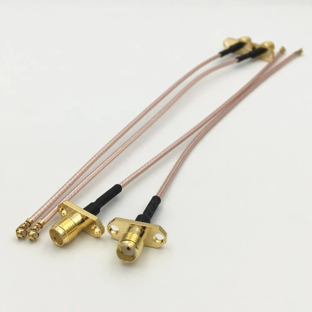 1 個 IPX 用 IPEX 用 U.FL から SMA / RP-SMA メス 2 穴フランジ