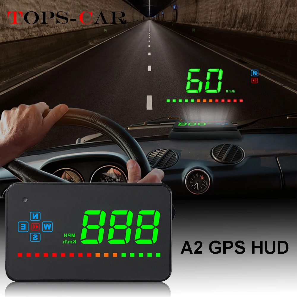 

GEYIREN A2 HUD GPS Digital Speedometer Head Up Display Overspeed Warning Alarm Windshield Projector For Car