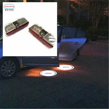 

car accessories 2X Led Logo Lamp Door Welcome Light Courtesy Decorative Light For Skoda for VW car styling accesorios automovil