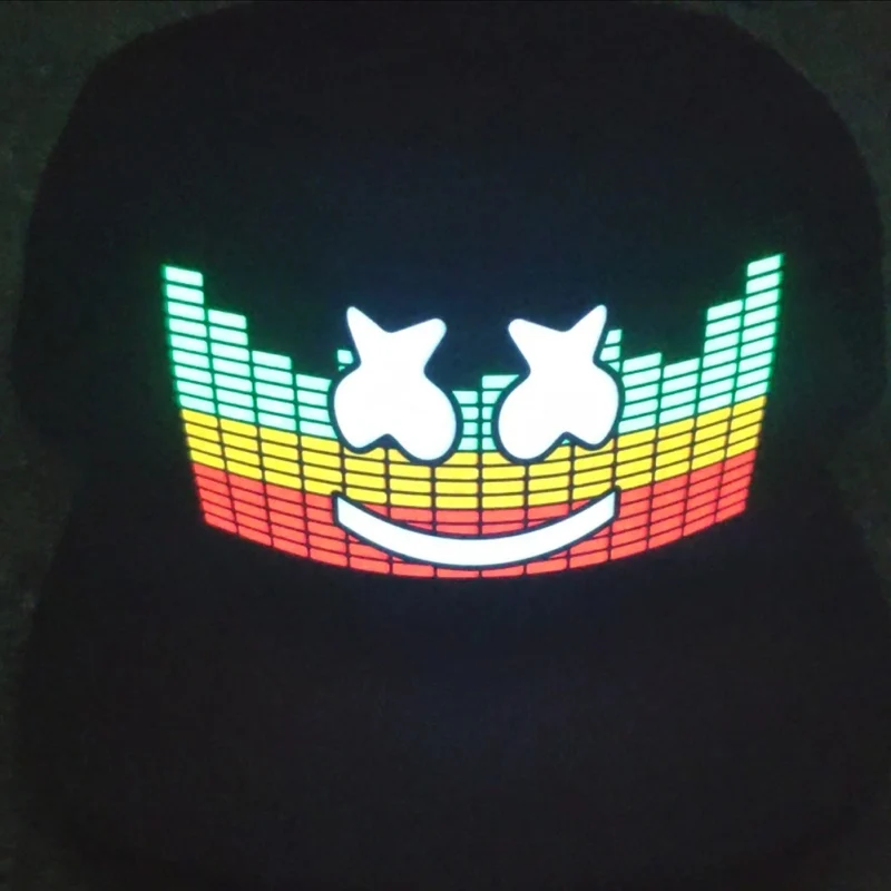 Voice-activated LED Party Hats Sports Travel Hat Outdoor Cap Night Glowing Walking Hiking Hunting Fishing Cap Halloween