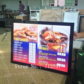 

Indoor Wall Mounted Ultra Slim Magnetic Aluminum Frame LED Illuminated Menu Boards 60x70CM for Fast Food Restaurant
