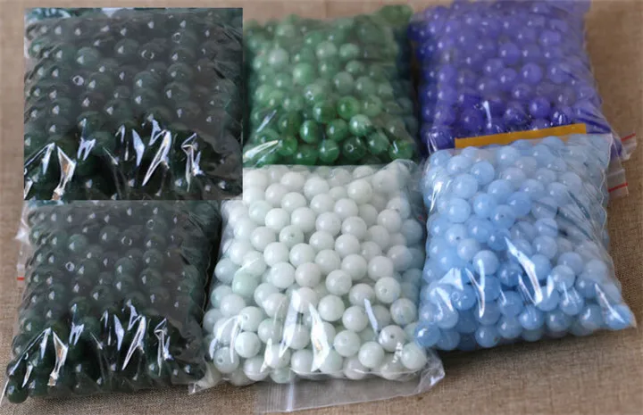 9  200pcs 8-16mm Natural Stone Loose Beads For Bracelet Jewelry Making Multicolor Jade Stone Beads Necklace Diy Jewelry Accessories
