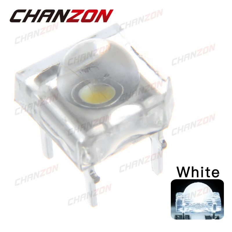 

100pcs 5mm Piranha LED Diode Clear Lens 20mA 3V 5 mm Round Top 4PIN Super Flux White Transparent Light Emitting Diode LED Lamp