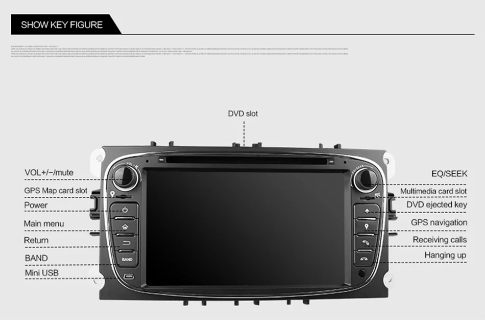 Eunavi 2 Din " Android 9,0 Восьмиядерный автомобильный dvd-плеер DAB+ WiFi 4G Canbus онлайн карта gps навигатор для Ford Focus II Mondeo S-Max