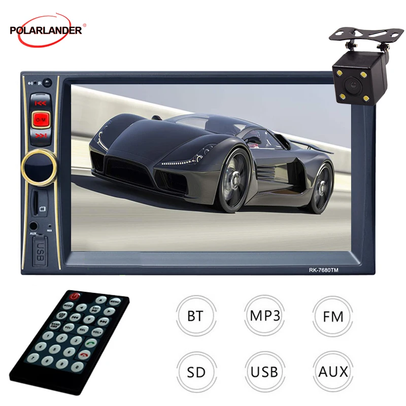2 Din стерео радио USB TF Автоэлектроника 6,6 ''HD сенсорный экран автомобильный видео плеер FM MP4 MP5 Аудио Bluetooth в тире