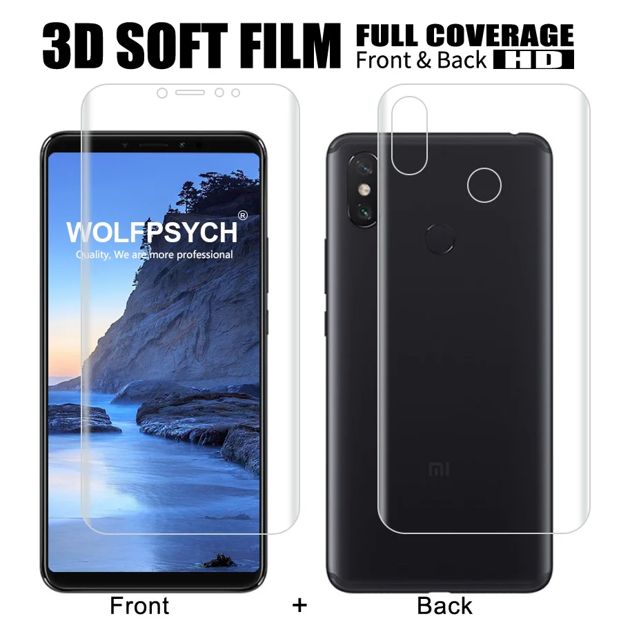

Front + Back Soft Film For Xiaomi Mi Max 3 Screen Full Cover Protector For Max 2 Silicone Hydrogel Sticker