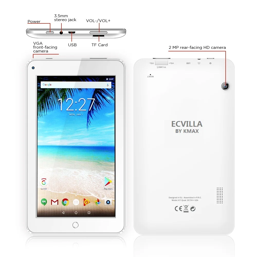 Pаспродажа 7 дюймов usb Wi Fi android 7,0 tablet pc 4 ядра 16 Гб оперативной памяти, 32 Гб встроенной памяти TF карты ips недорогой детский планшет Android чехол для клавиатур...