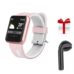 Фитнес-браслет часы P68 ip68 Водонепроницаемый для apple watch xiaomi ios Android с монитор сердечного ритма Смарт + наушники