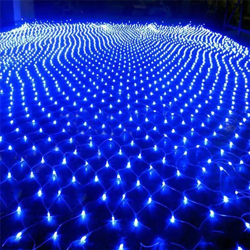 1,5 м x 1,5 м 96 светодиодов сетка ЕС гирлянда светильник гирлянда Мерцающая звезда открытый сад Свадебная вечеринка оконная занавеска Сказочный праздничный Декор - Испускаемый цвет: Blue