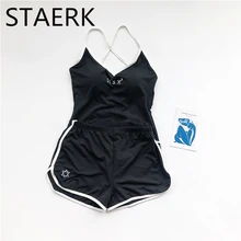 Однотонные шорты одежда для плавания цельный купальник женский монокини с открытой спиной Купальник Спортивный боди пляжный купальный костюм