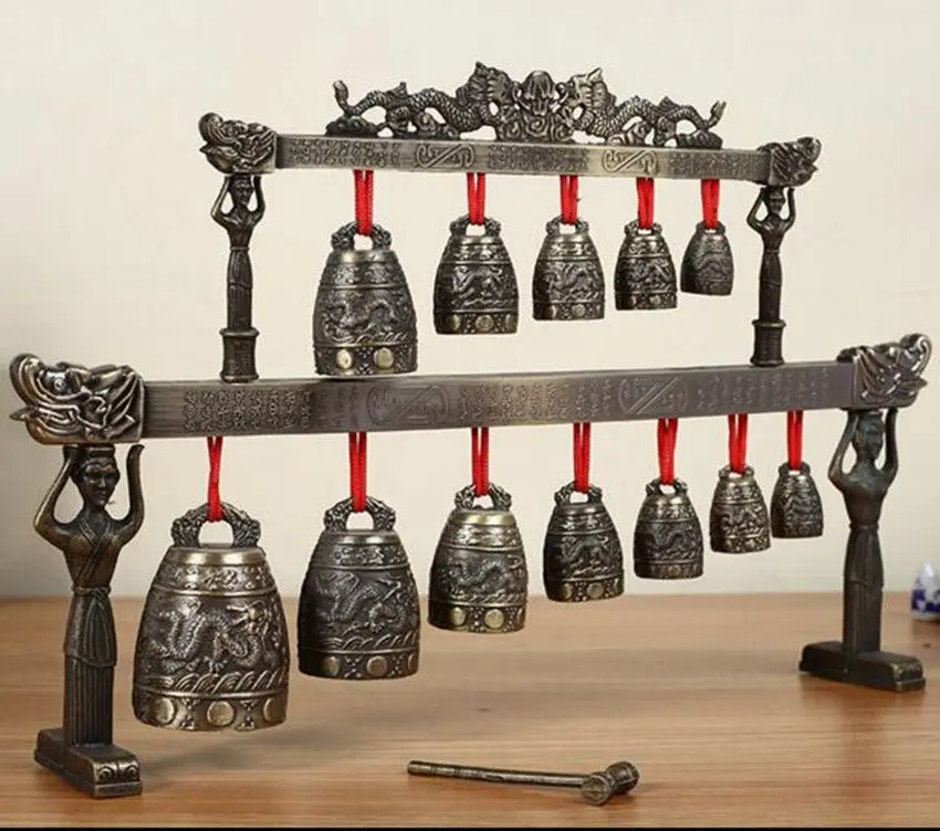 Латунные Колокольчики китайский Тибетский дракон glockenspiel | Дом и сад