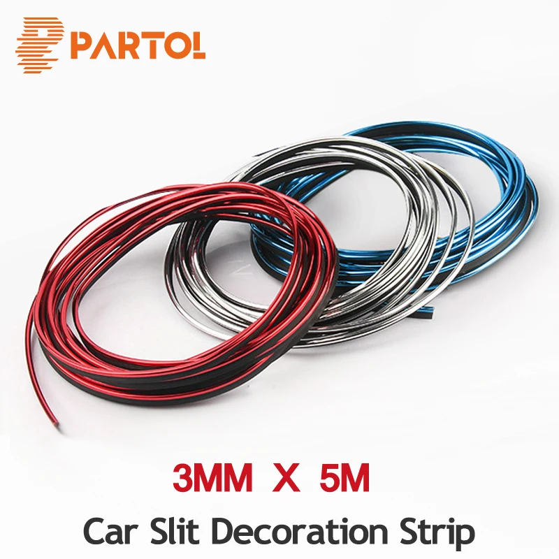 3//4M U Style Car Interior Decoration Door Air Vent Chrome Moulding Trim Strip K