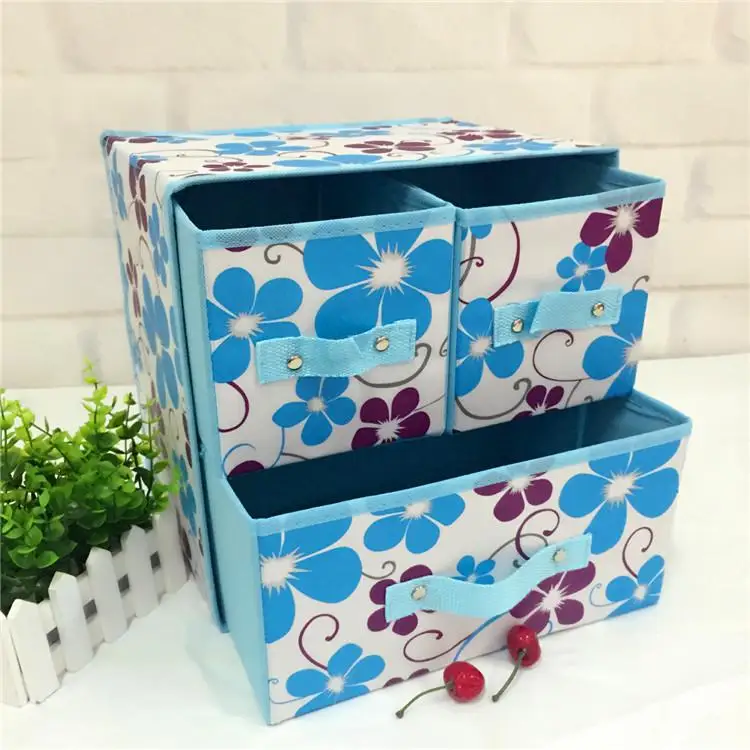 Home Clothing Wardrobe color Non-woven fabric drawer Box Underwear Socks Waterproof Folding Desktop Sundry Foldable Storage Bags - Цвет: Шоколад