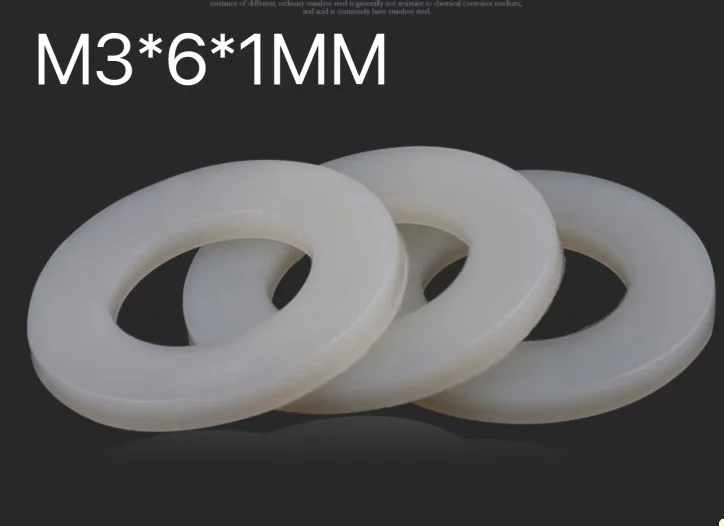 200 шт./лот M3X6X1MM нейлон шайбы изоляции плоским площадку пластиковые прокладка