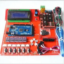 Rampas reprap 1.4 kit com mega 2560 r3 + heatbed mk2b + 2004 controlador lcd drv8825 interruptor mecânico cabos para impressora 3d