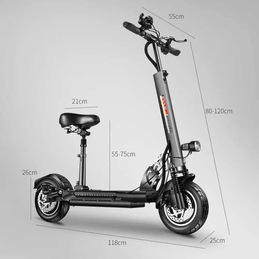 Best NEW [EU Version] YOUPing Q02 Folding Electric Scooter 500W Motor 48V 18Ah 25km/h 10 Inch Tire 150kg Load Containing Seats 2