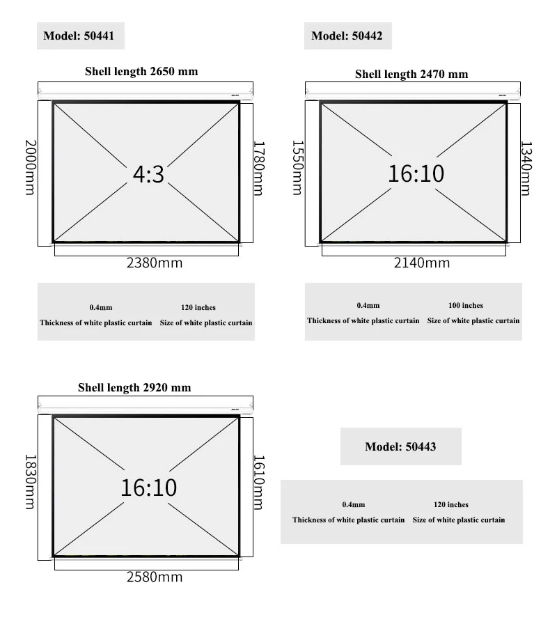 Гастроном 50492 100 "(4:3) проекция Шторы небольшой Электрический настенный анти-свет Высокое разрешение проектора Шторы для Офис