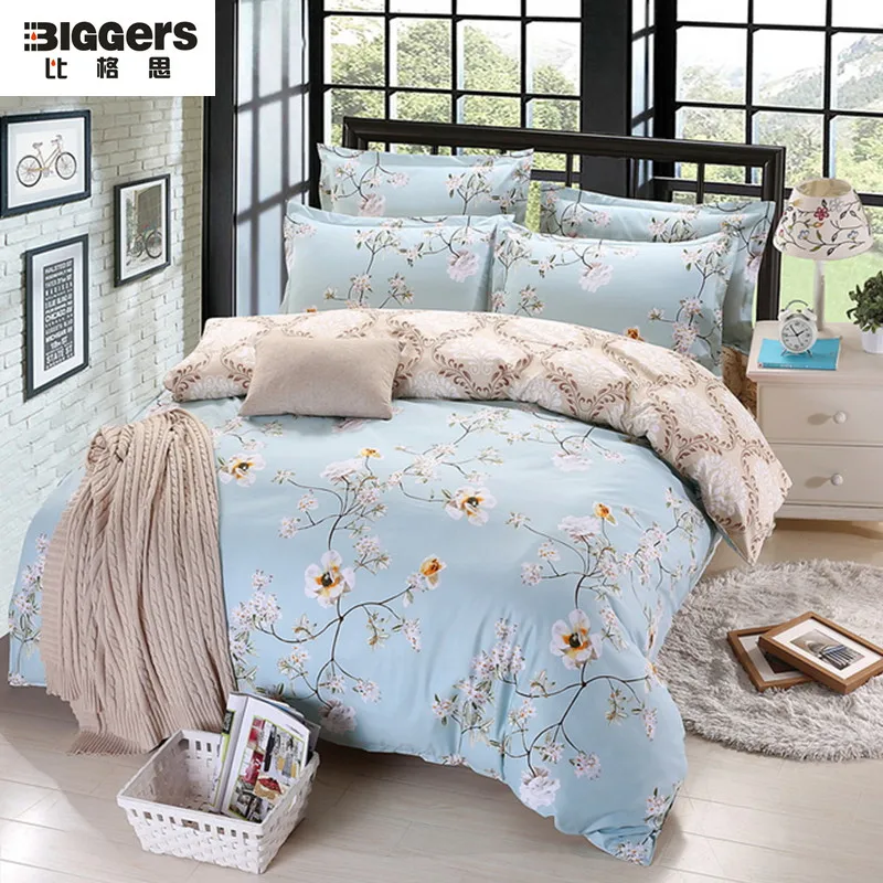 

Free shipping 4 in 1 Beautiful bedding set King and Queen size Polyester bed sheet duvet cover and pillow case