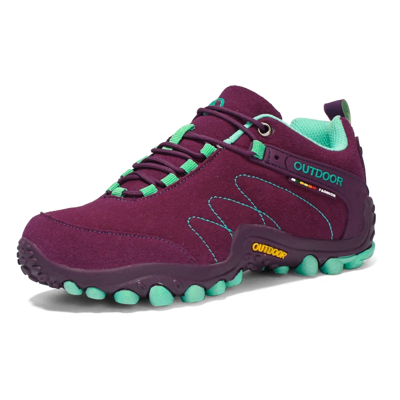 

High Quality Women Hiking Shoes Autumn Spring Outdoor Women Sport Trekking Mountain Athletic Shoes Purple Pink Ladies Trainer