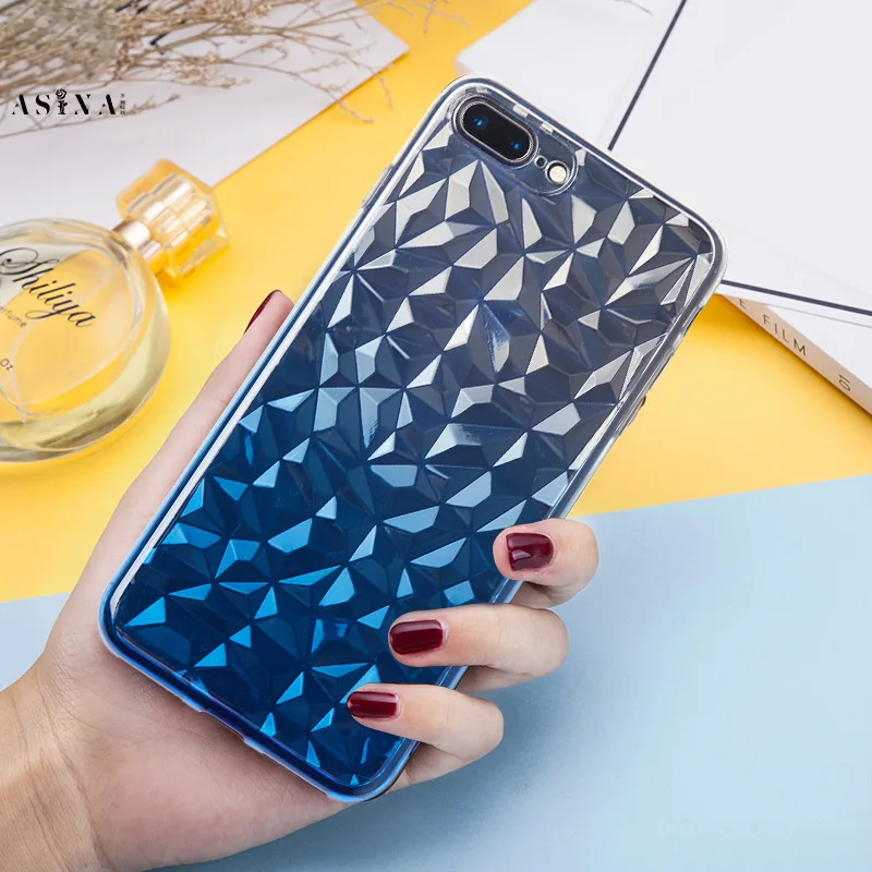 Asina Прозрачный чехол для iPhone 7 Plus противоударный бампер 3D Алмазный 6s 8 X XS Max Coque Funda |