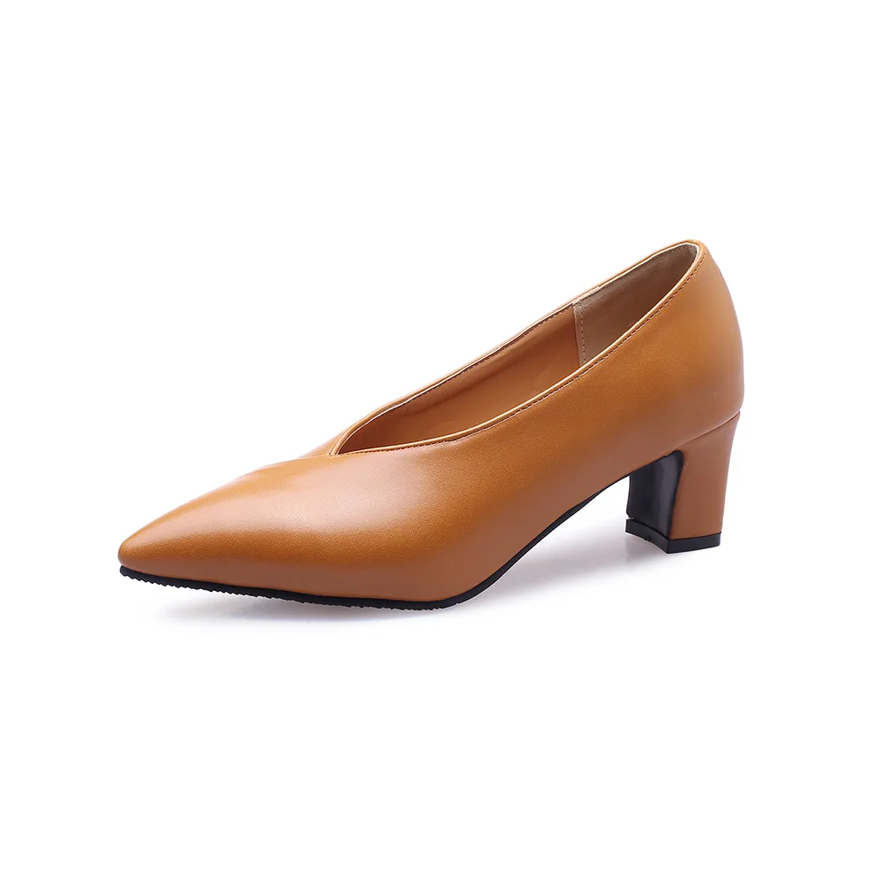 Распродажа г. Новые удобные коричневые и черные женские туфли-лодочки пикантные офисные женские туфли на высоком каблуке SA28, большие и маленькие размеры 10, 28, 43, 48 - Цвет: Brown