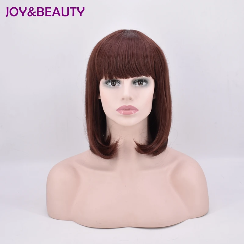 JOY&BEAUTY Short Body Wave Synthetic hair wig High Temperature Fiber Palm red Color 14inch Black Women Wig body-wave : image JOY&BEAUTY Short Body Wave Synthetic hair wig High Temperature Fiber Palm red Color 14inch Black Women Wig body-wave