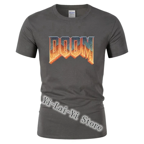 

Men's Design T-Shirt Doom Game Men Natural Cotton Short Sleeve 15Color T Shirt Fashion Games Teenage Unique Women T Shirts 2019
