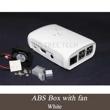 New!! Pi Box ABS white case with Fan module for Raspberry Pi 2 & Raspberry Pi model b plus+ 3 pcs pure aluminum heat sink