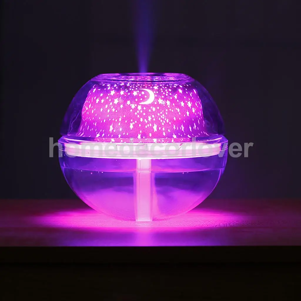 Star Moon Projection Lamp Silent Humidifier with LED Night Light for Kids Bedroom
