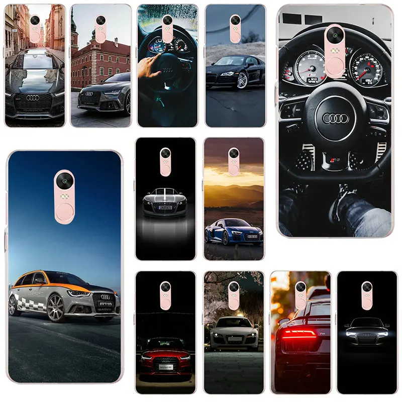 

Silicone Soft TPU Cell Phone Cases for Xiaomi Redmi Mi Note 4X 2 3 3S 4A 5 6 5S 5X 5A 6X Pro Plus Bags Audi Car RS Logo Pattern