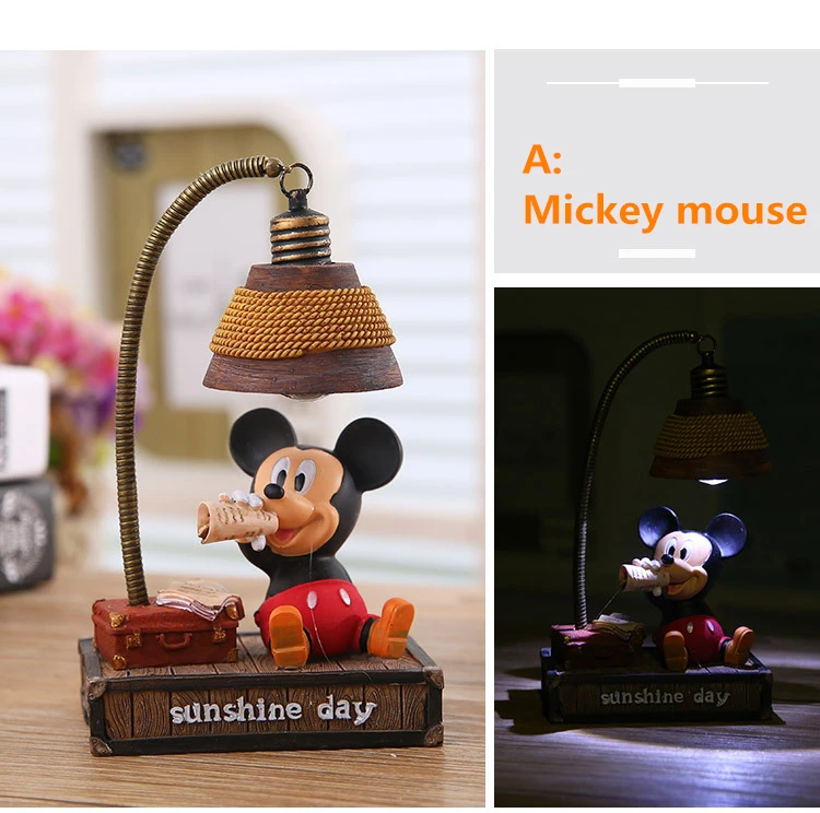 Милый мультяшный Микки свет Минни Маус смоляная лампа ночник фигурка ремесло домашний стол украшение Декор дети мальчик подарки