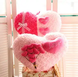 2 типы розы любят подушку мультфильма пару Подушка Сердце Форма диван Роза аппликация Подушки плюшевые игрушки день Святого Валентина