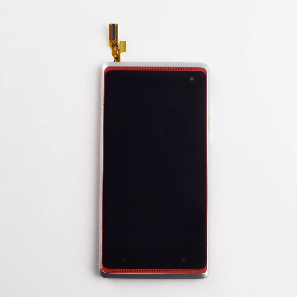 Для htc Desire 600 полный ЖК-дисплей панель монитор модуль+ сенсорный экран дигитайзер сенсор Стекло в сборе с серебристой красной рамкой
