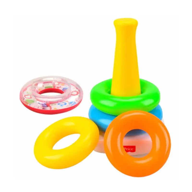 

1PC Baby Puzzle Toys Multi Colors Ring Pyramid Set Brain Teaser Educational Intelligence Development Exercising Tool