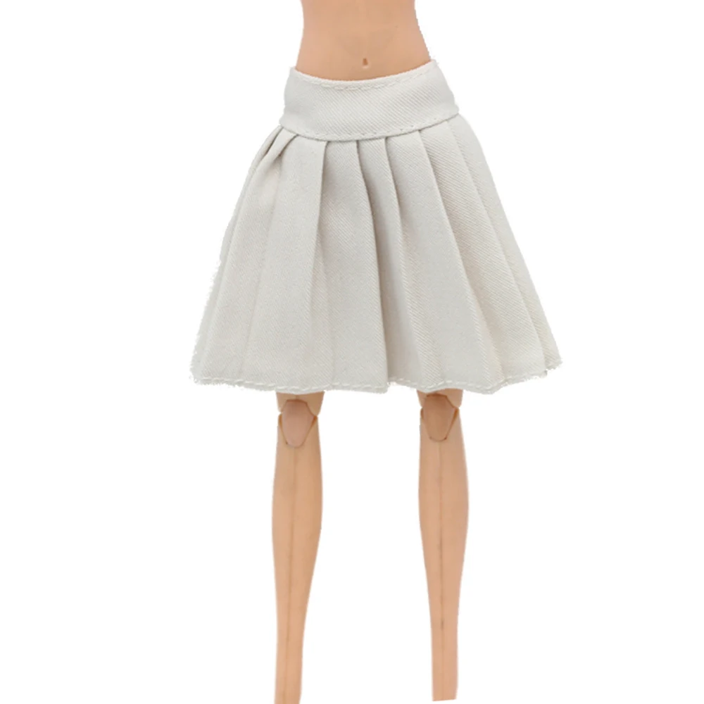 Модная Одежда для кукол; толстовка; пальто для куклы-Барби; Одежда для куклы; брюки; парусиновая обувь; 1/6; Blythes; аксессуары для кукол - Цвет: white dress